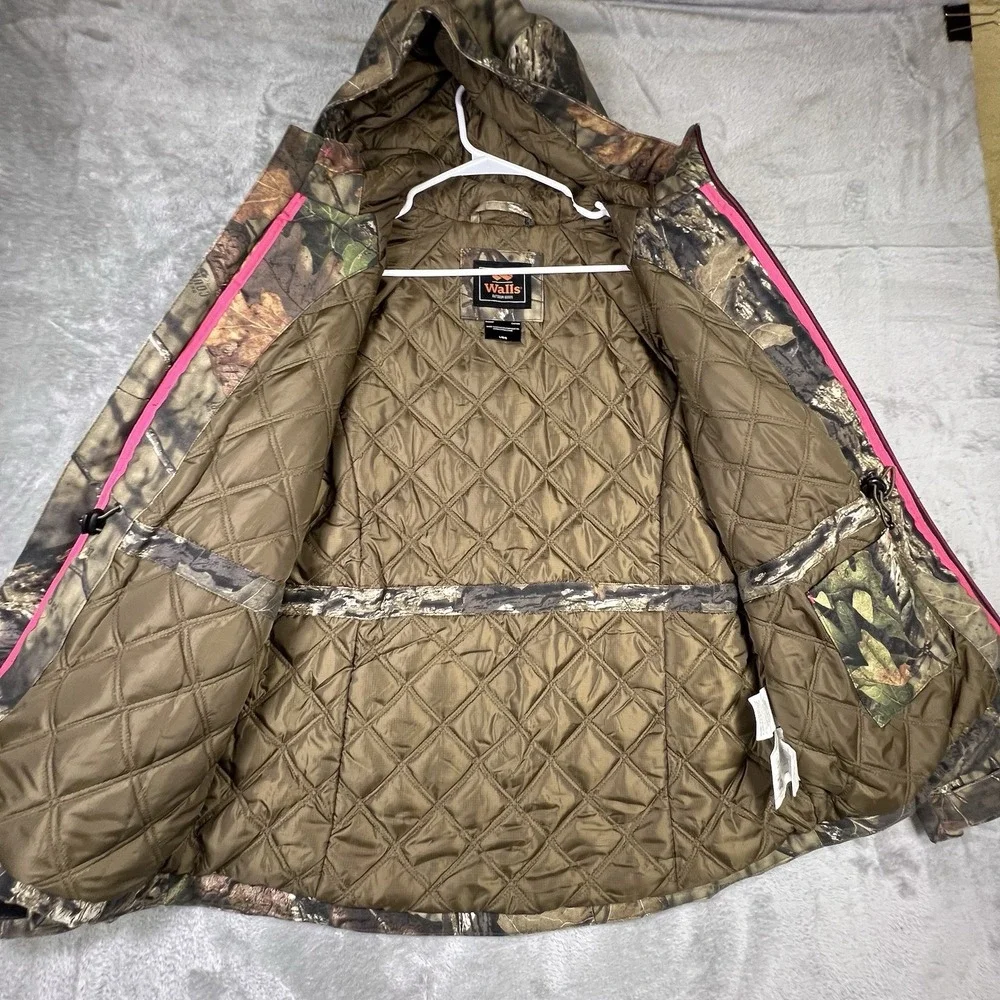 Walls Womens L Camo Insulated Hooded Hunting Gear Pink Accents Gorpcore Workwear - Picture 2 of 13